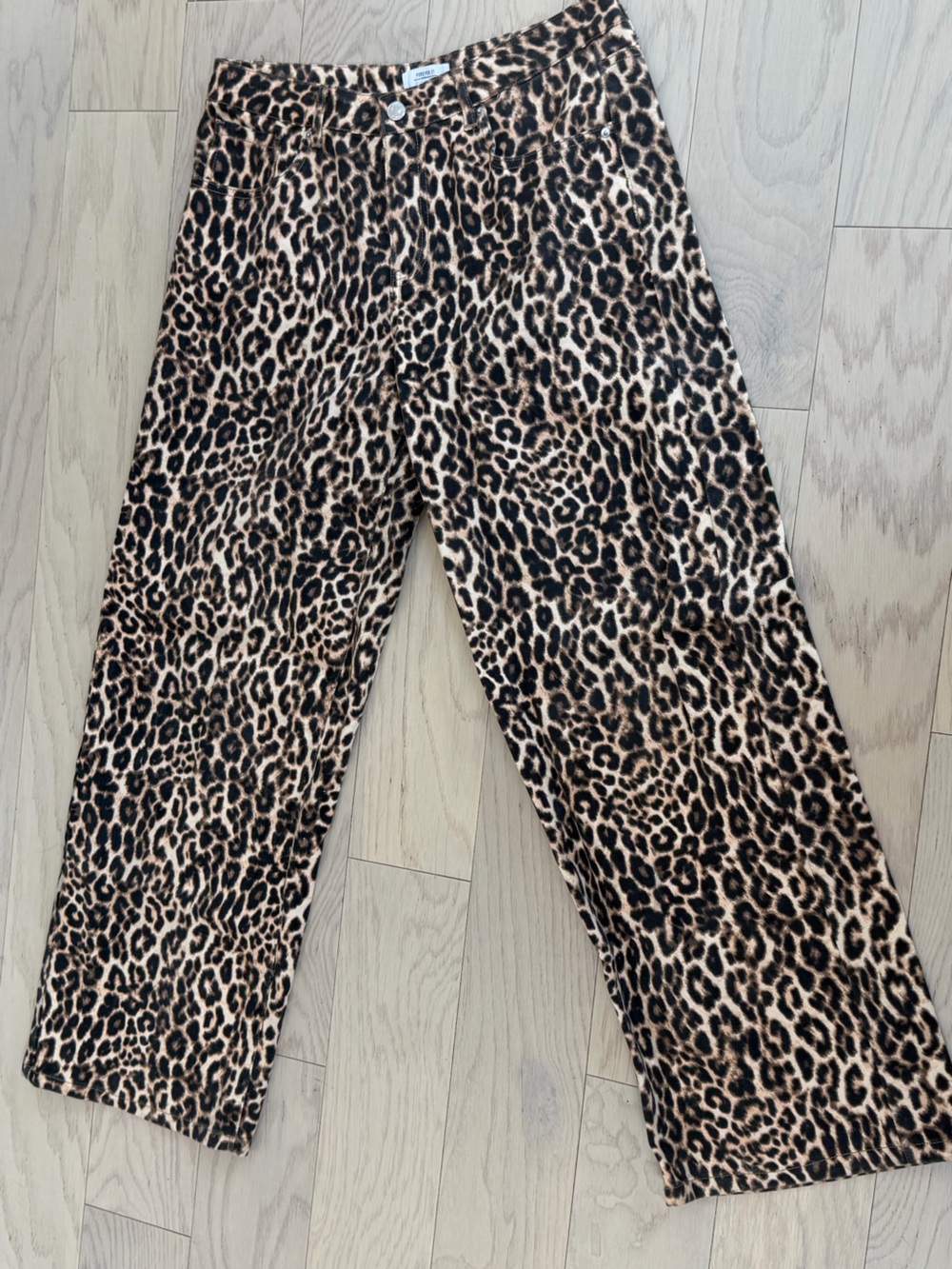 Forever 21 Premium Leopard Print Jeans - Black & Tan - NWOT